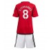Manchester United Bruno Fernandes #8 Replika Babykläder Hemma matchkläder barn 2023-24 Korta ärmar (+ Korta byxor)
